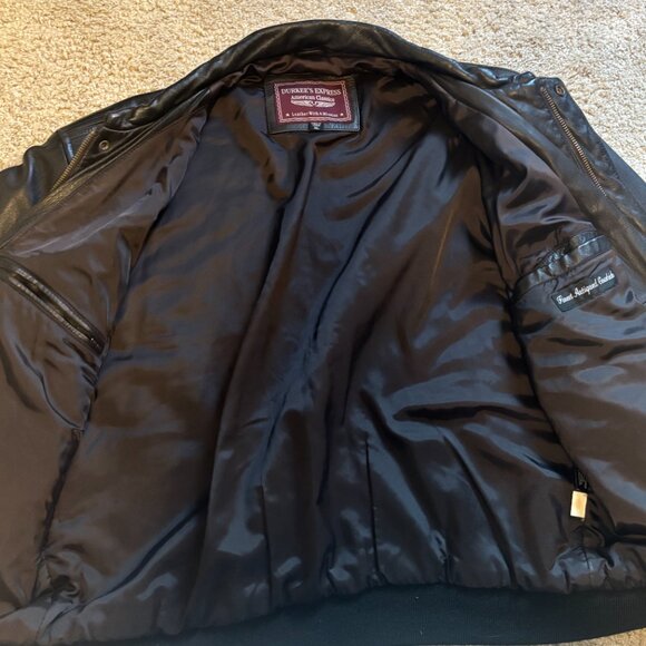 dark brown genuine leather bomber jacket - Picture 2 of 6